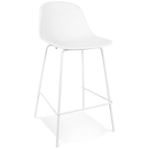 Tabouret snack perforé LOKI MINI blanc – int. / ext.