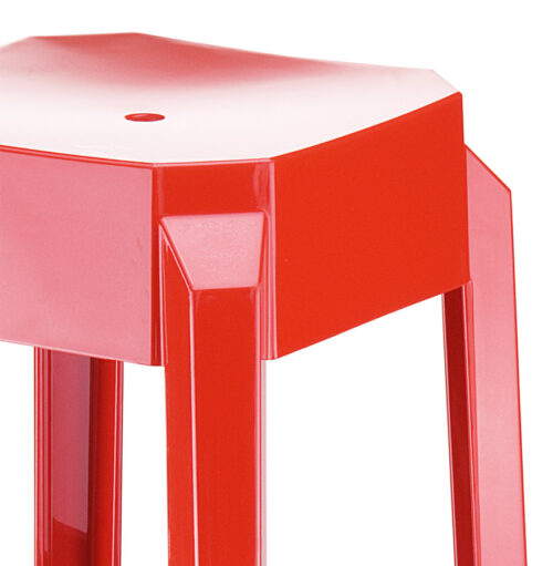 Tabouret snack rouge LENO MINI mi haut plastique 1