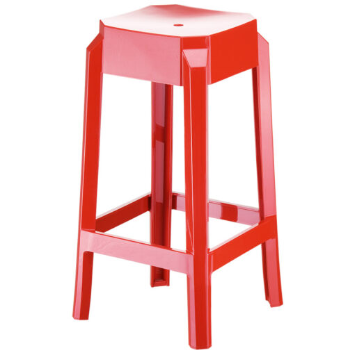 Tabouret snack rouge LENO MINI mi-haut plastique